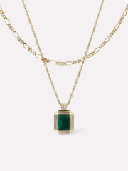 Layered Necklace Set - Temple Green
