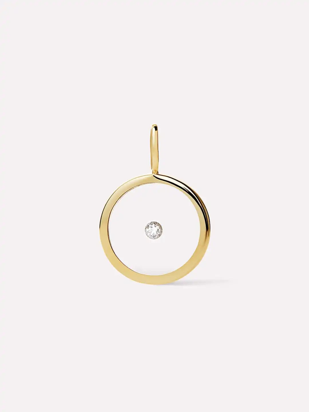 Gold Pendant - Floating Diamond Charm Large