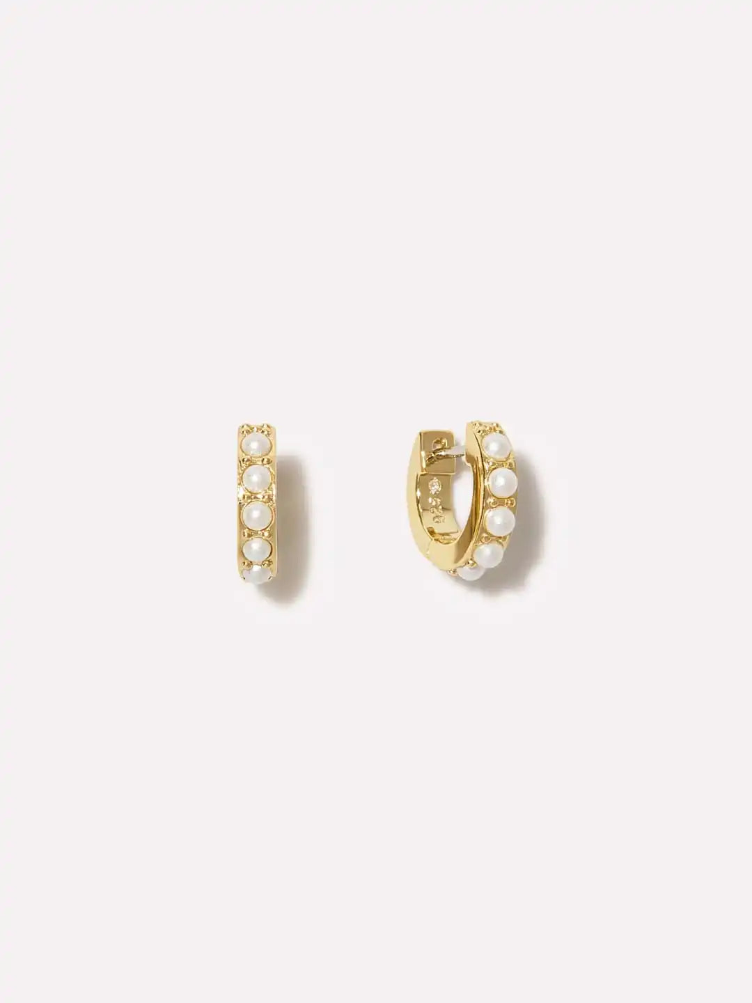 Pearl Huggie Hoops - Ashley