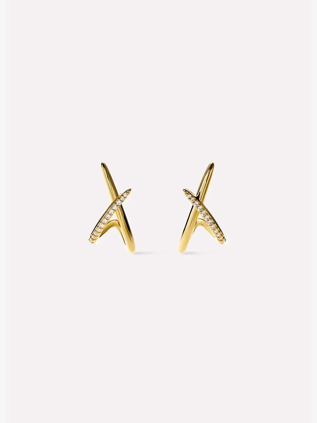 Gold Stud Earrings - Sloane Pave