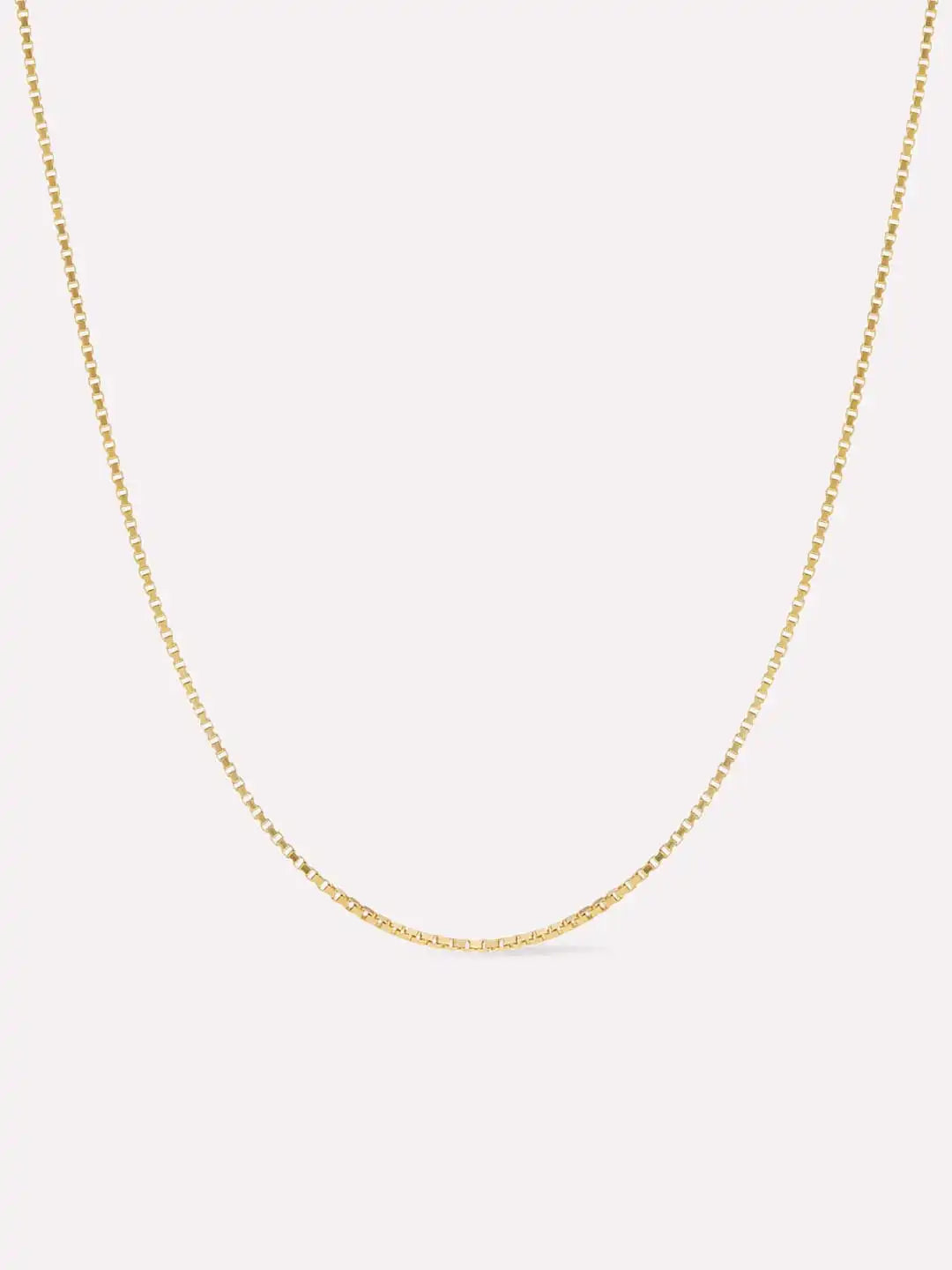 Silver Box Chain Necklace - Jo Gold