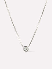 White Gold Necklace - White Gold Diamond Necklace