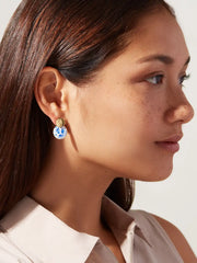 Enamel Earrings - Mini Kinoko Marble Blue