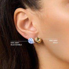 Statement Earrings - Mini Abby Marble Blue