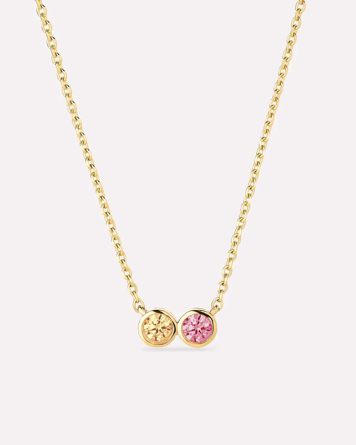 Birthstone Necklace - 2 Stone Birthstone Necklace