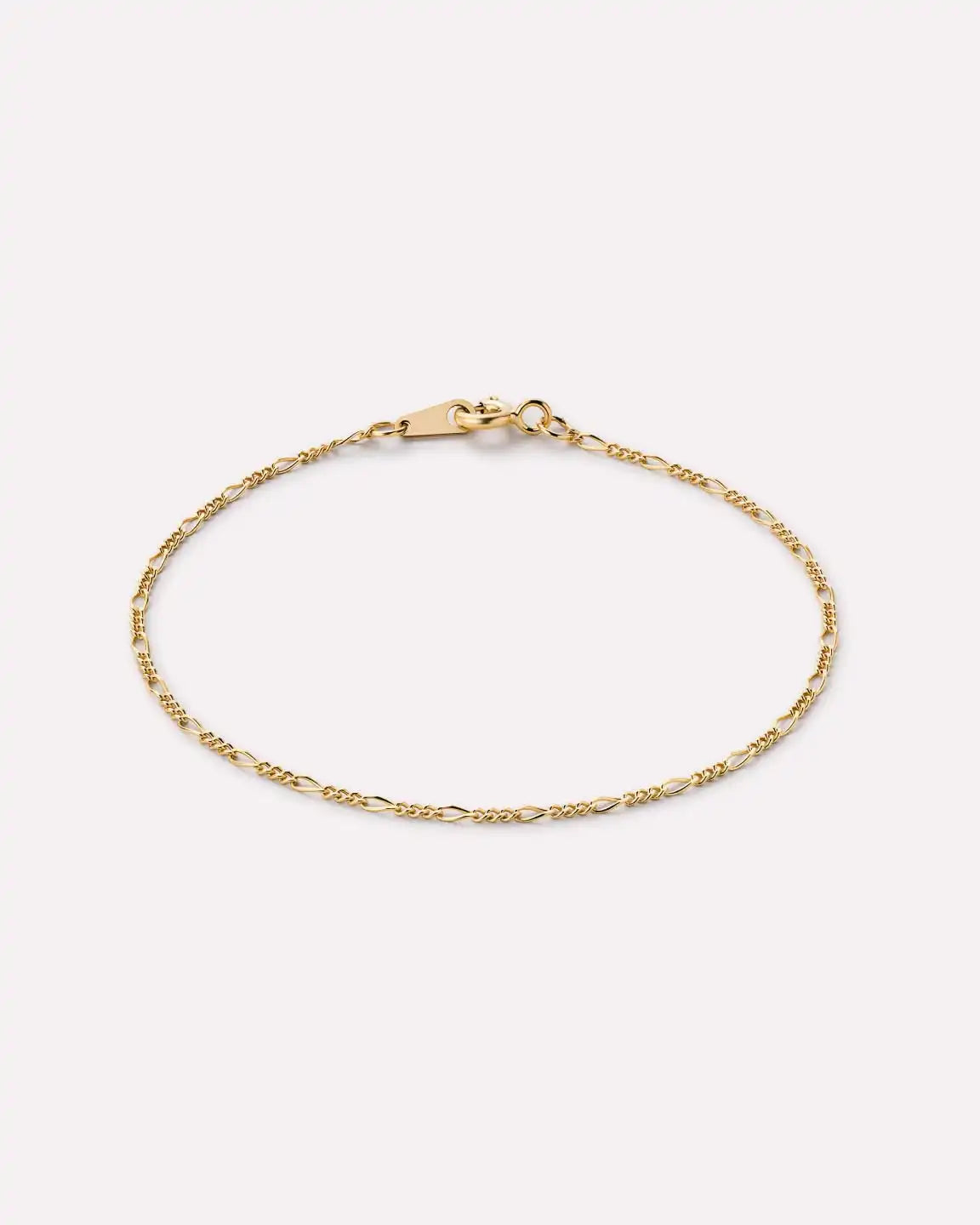 Solid Yellow Gold - Figaro Chain Bracelet