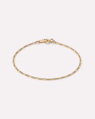 Solid Yellow Gold - Figaro Chain Bracelet