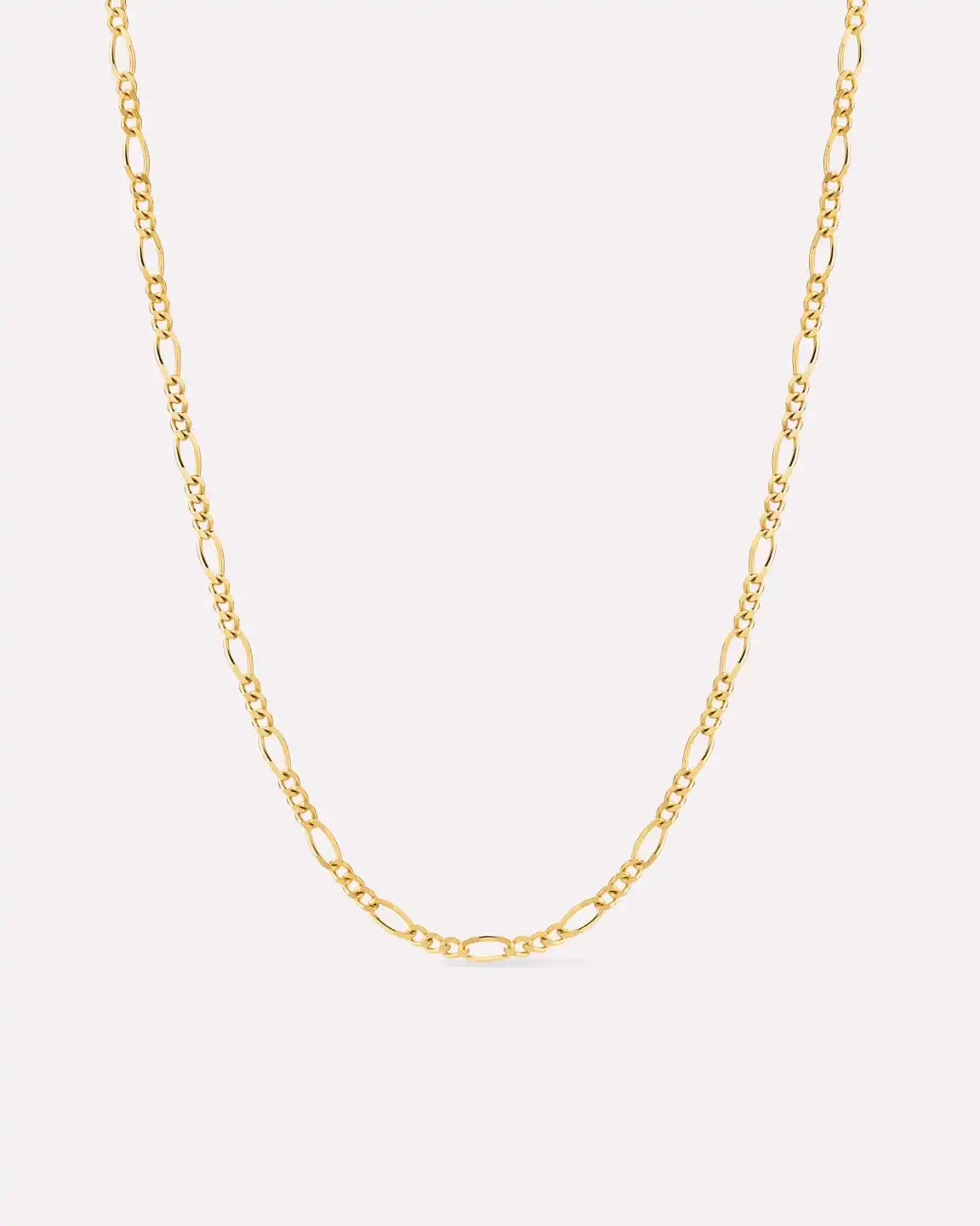 Solid Yellow Gold - Figaro Chain Necklace