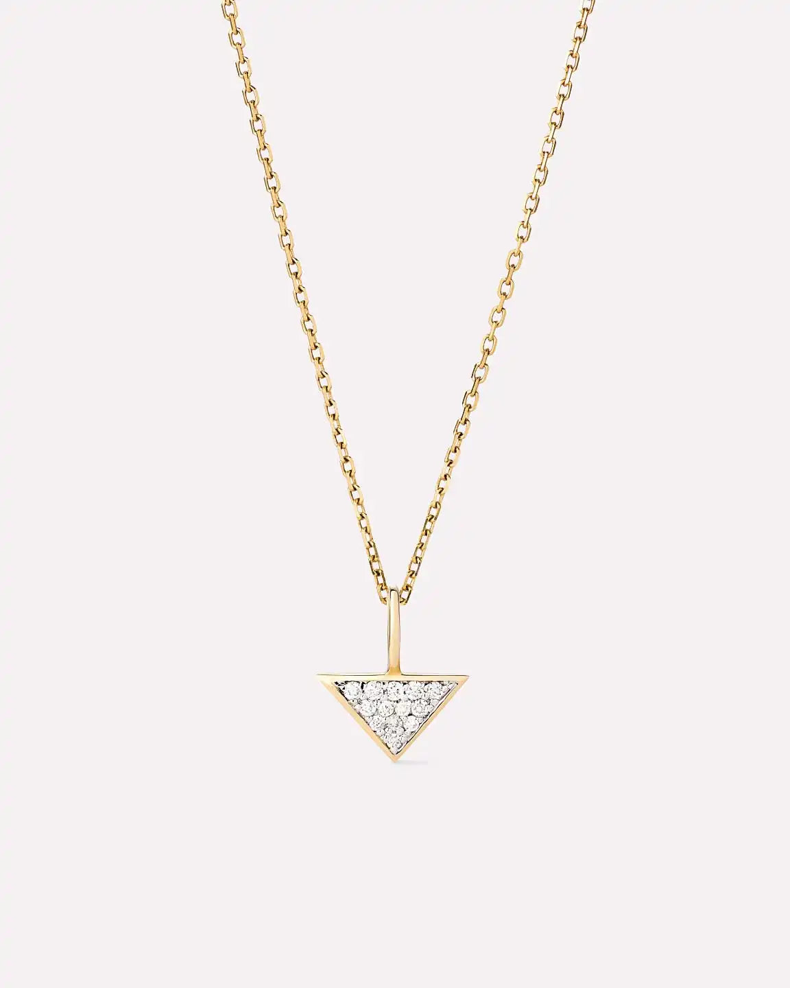 Solid Yellow Gold - Trillion Diamond Charm Necklace