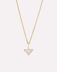 Solid Yellow Gold - Trillion Diamond Charm Necklace
