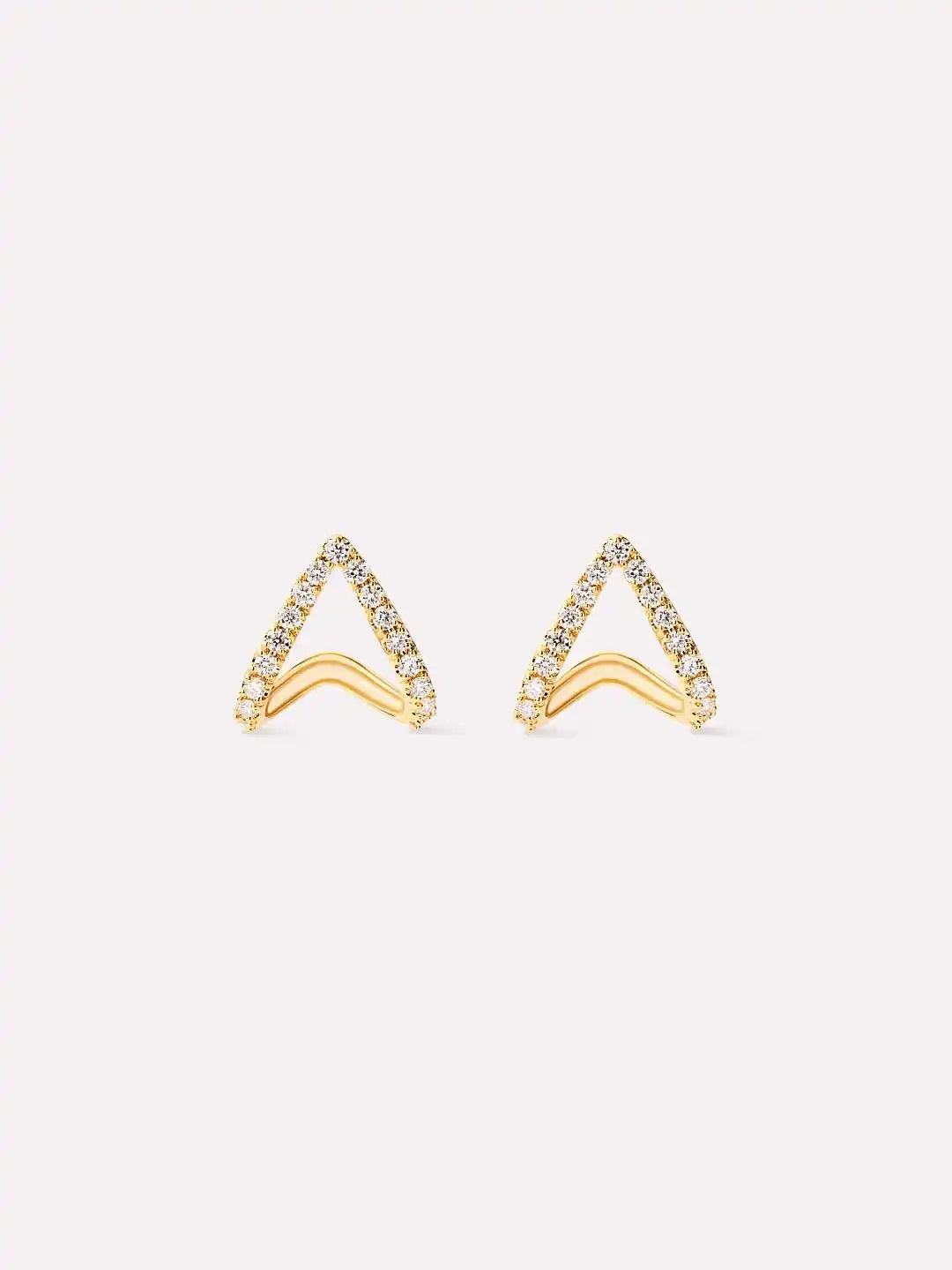 Solid Yellow Gold - Diamond Velora Huggie Studs