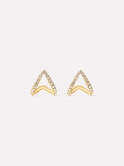 Solid Yellow Gold - Diamond Velora Huggie Studs