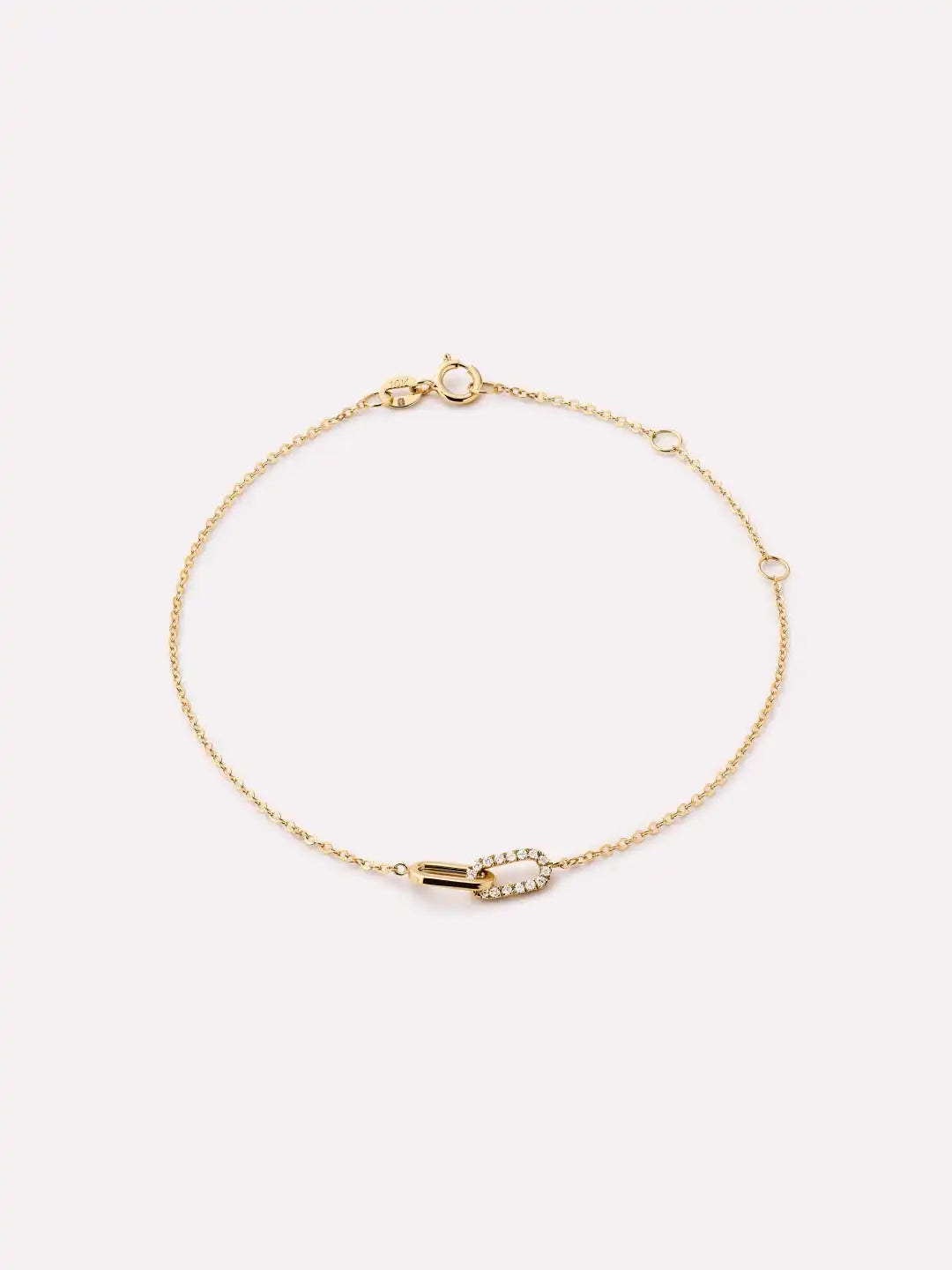 Solid Yellow Gold - Diamond Link Bracelet