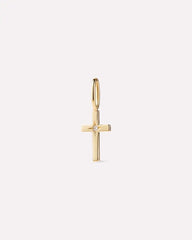 Solid Yellow Gold - Diamond Cross Charm
