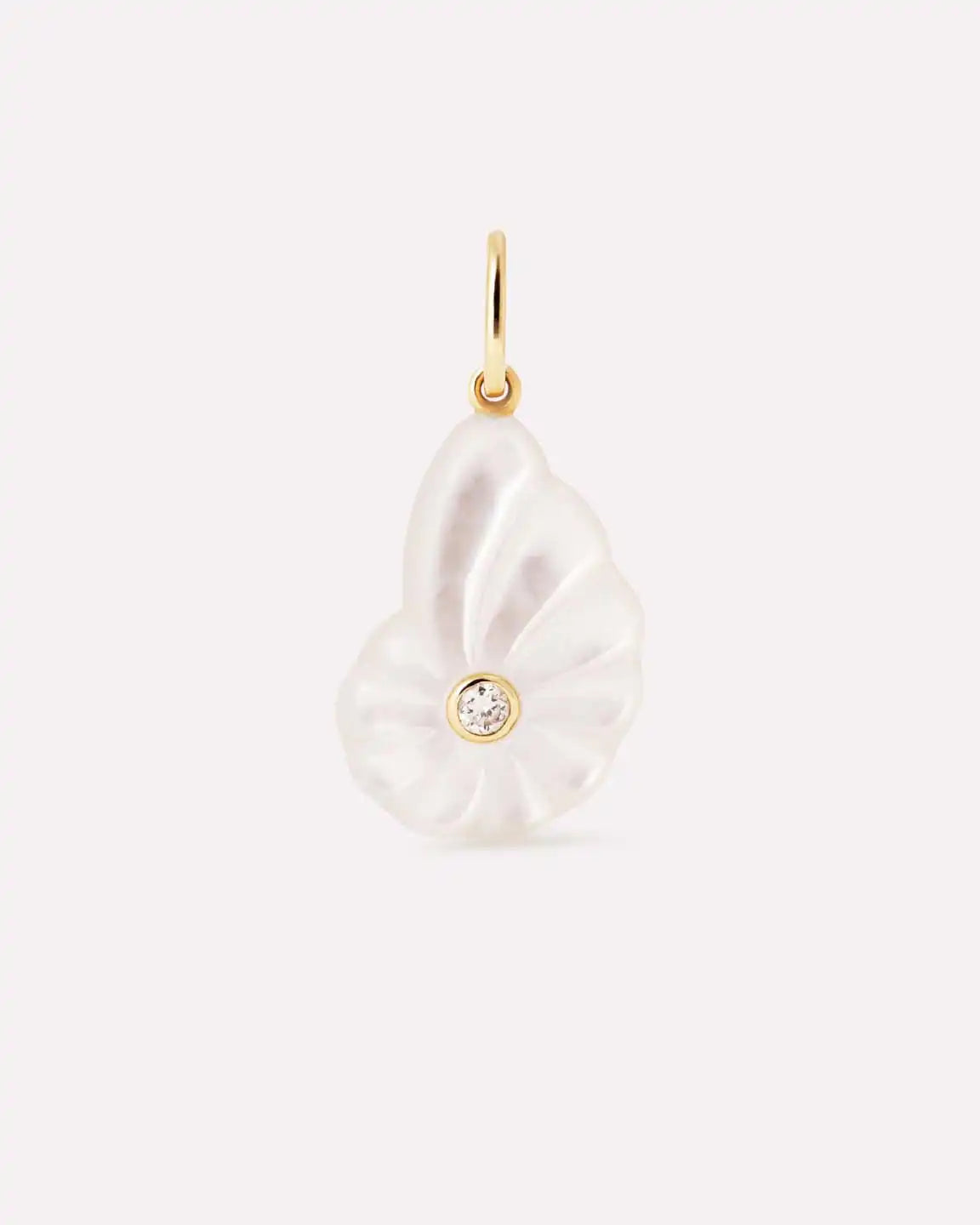 Solid Yellow Gold - Mother of Pearl Shell Charm