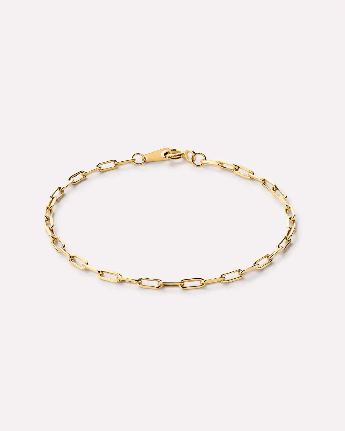 Solid Yellow Gold - Medium Paperclip Bracelet