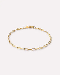Solid Yellow Gold - Medium Paperclip Bracelet