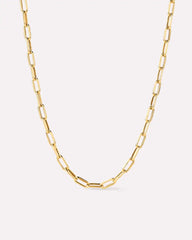 Solid Yellow Gold - Medium Paperclip Necklace