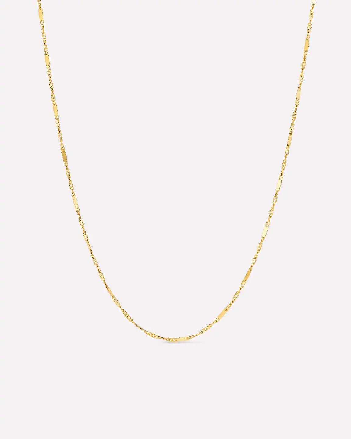 Solid Yellow Gold - Singapore Chain Necklace