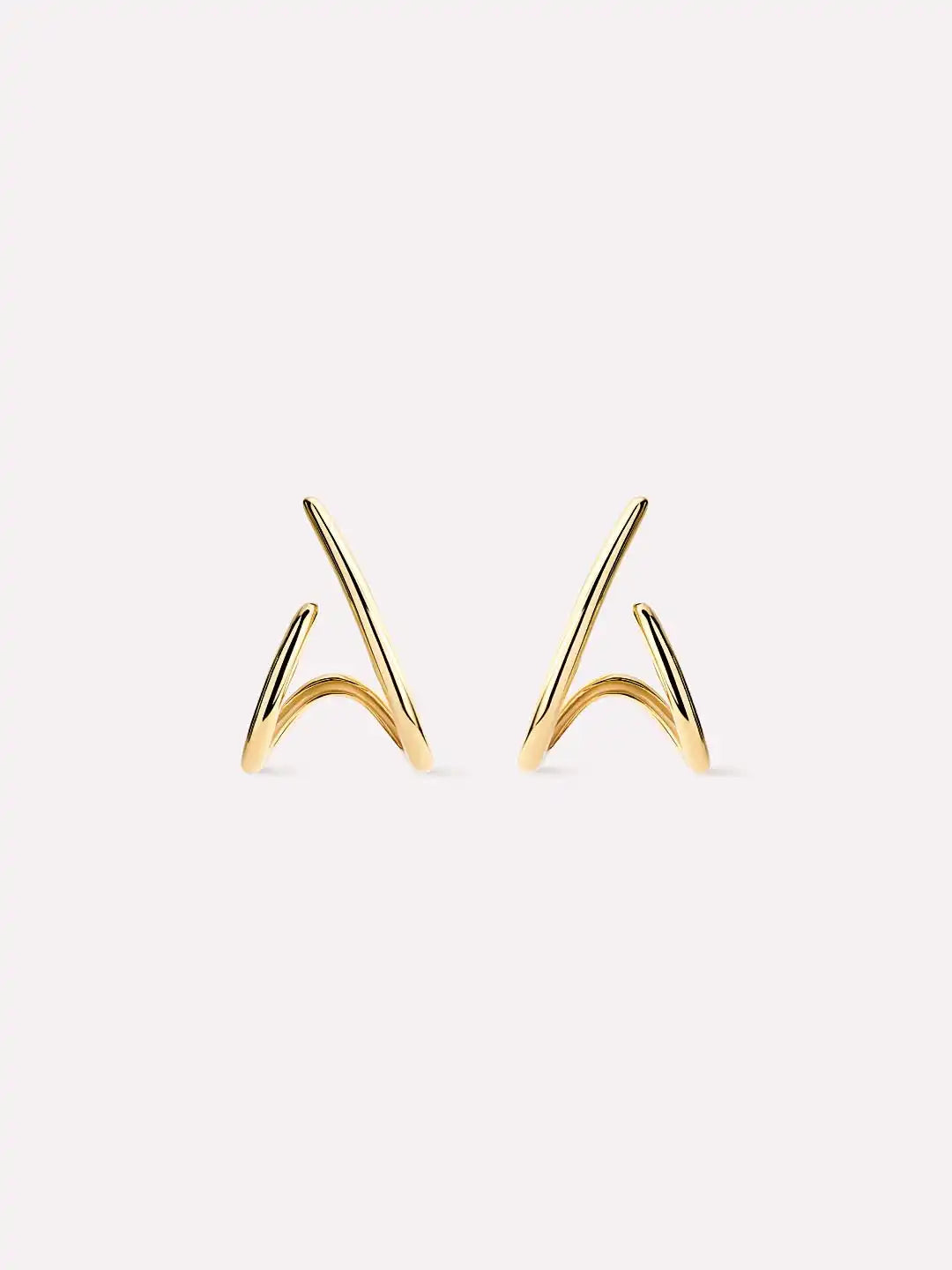 Solid Yellow Gold - Aurora Huggie Studs