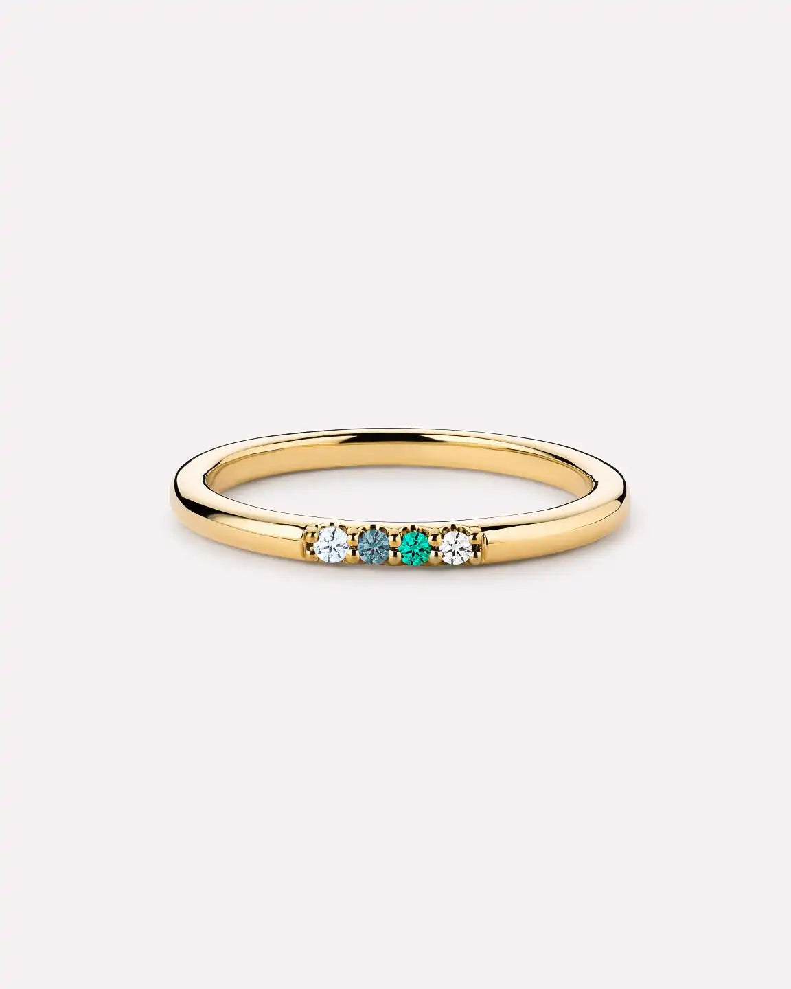 Solid Yellow Gold - 4 Stone Birthstone Ring