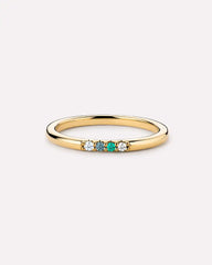 Solid Yellow Gold - 4 Stone Birthstone Ring