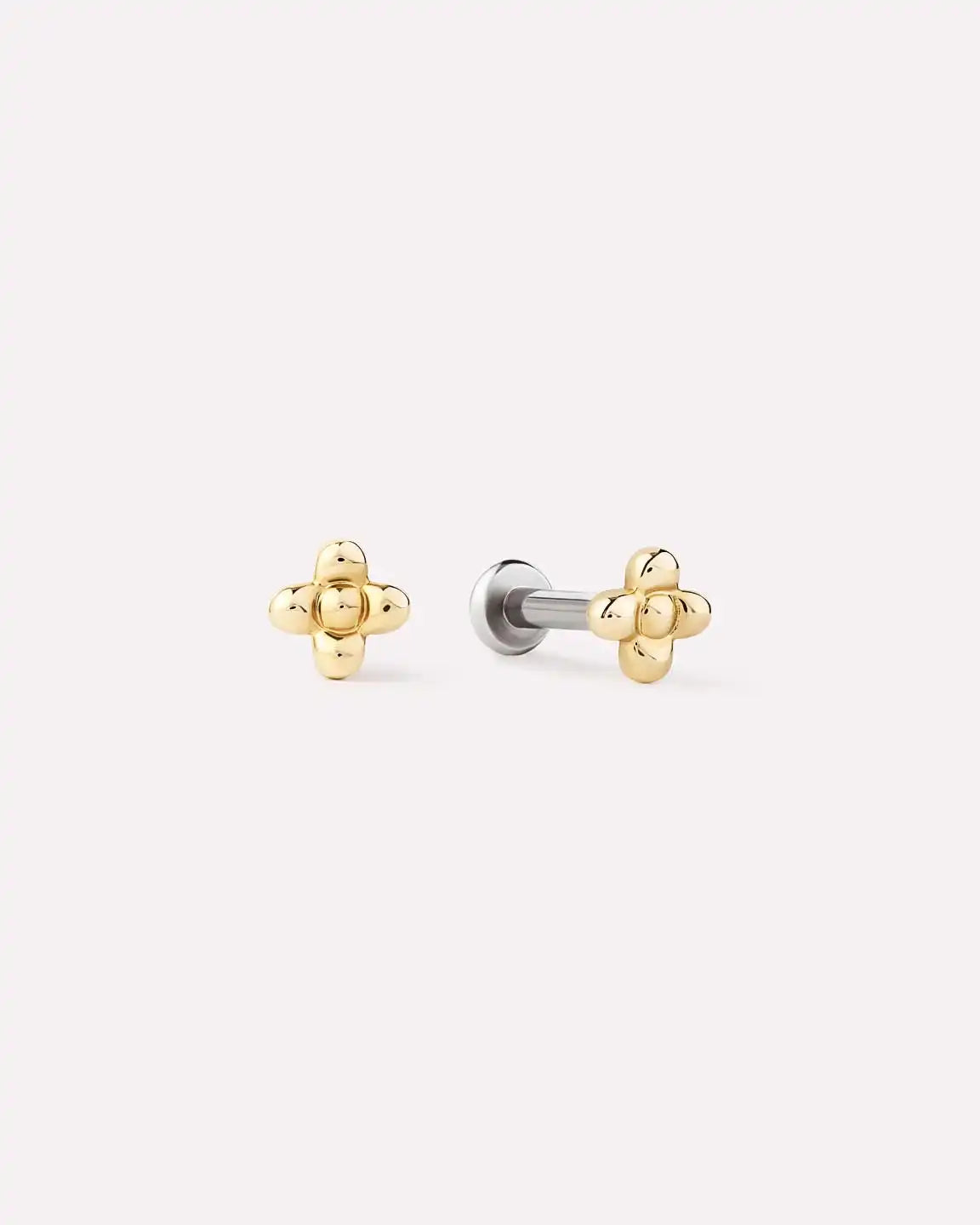 Solid Yellow Gold - Liora Flatback Studs