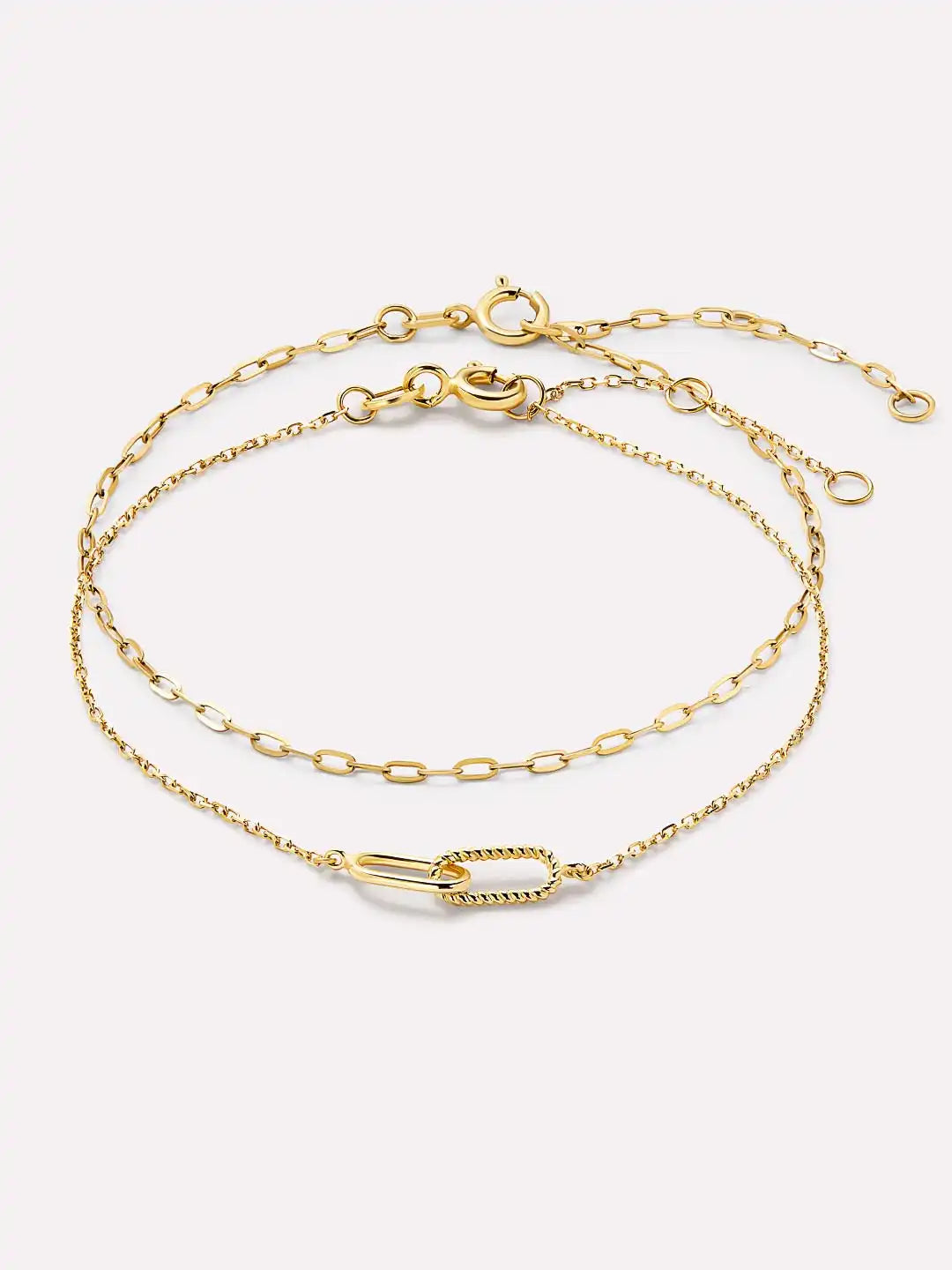 Gold Bracelet Set - Gold Link Bracelet Set
