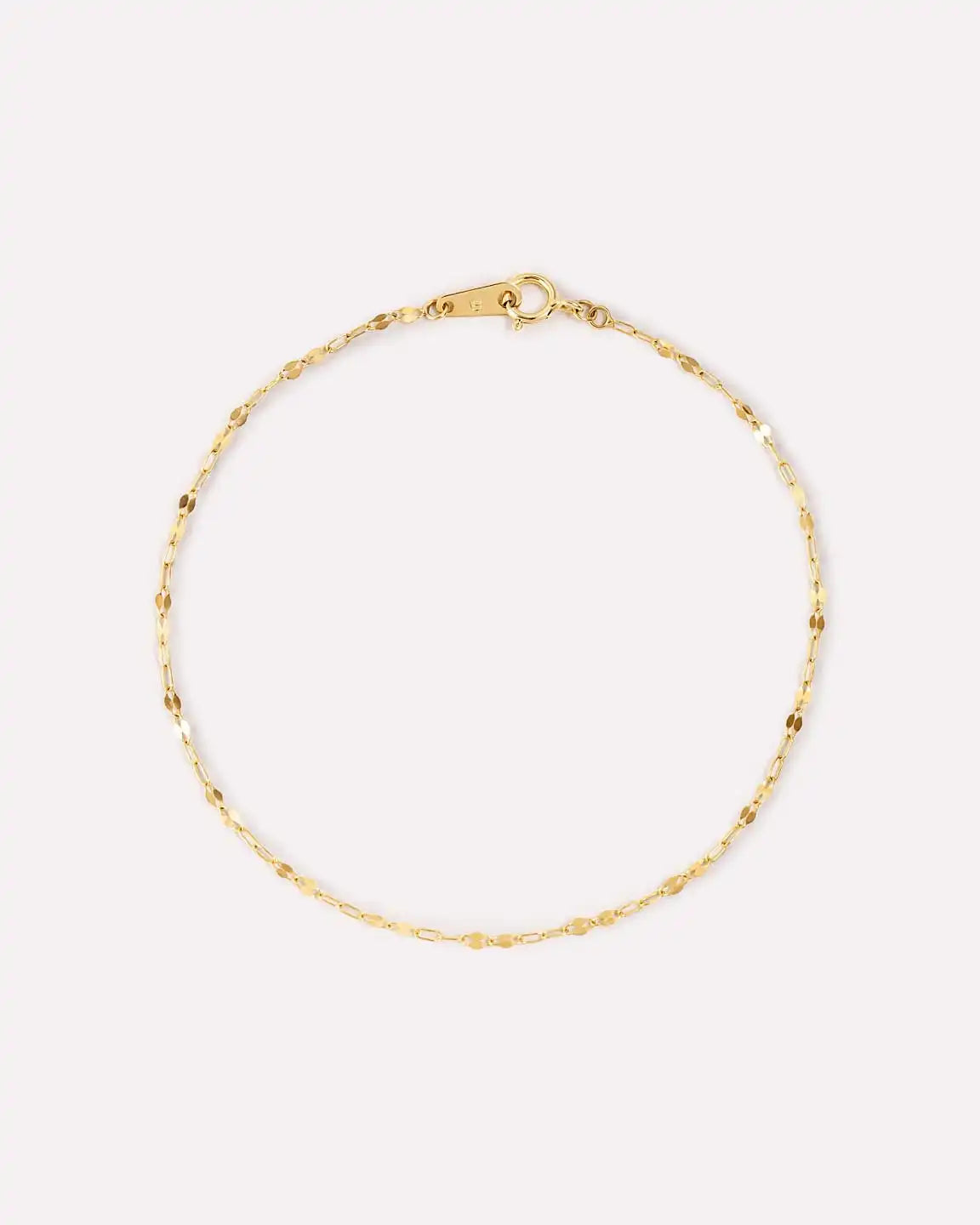 Solid Yellow Gold - Sparkle Link Chain Bracelet