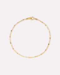 Solid Yellow Gold - Sparkle Link Chain Bracelet