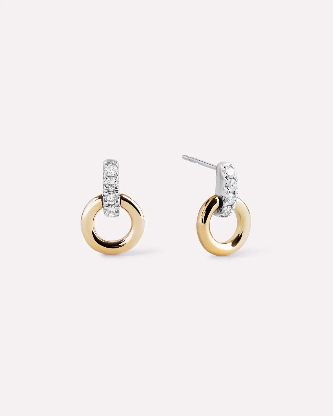 Solid Yellow Gold - Diamond Links Studs