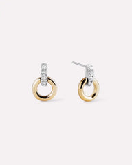Solid Yellow Gold - Diamond Links Studs