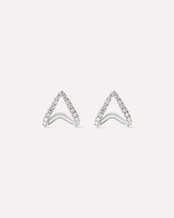 Solid White Gold - Diamond Velora Huggie Studs