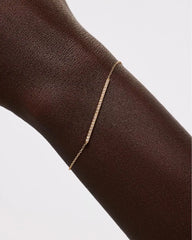 Solid Yellow Gold - Pave Diamond Bar Bracelet