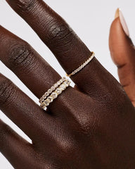 Solid Yellow Gold - Half Eternity Diamond Ring (1.25 ctw)